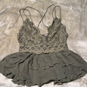 Free people Adella cami olive color xs